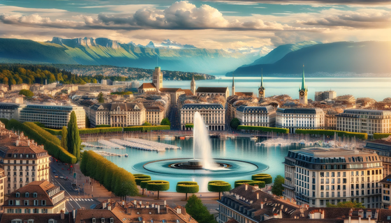 A panoramic view of the city of Geneva